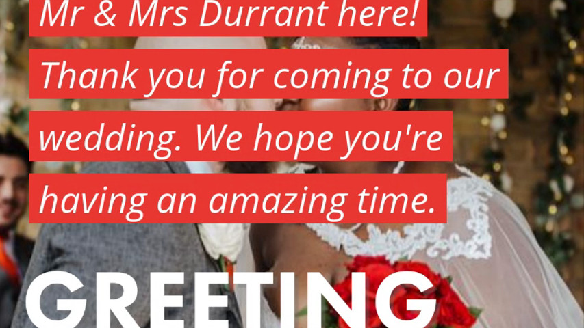 Greeting Message - Mr & Mrs Durrant