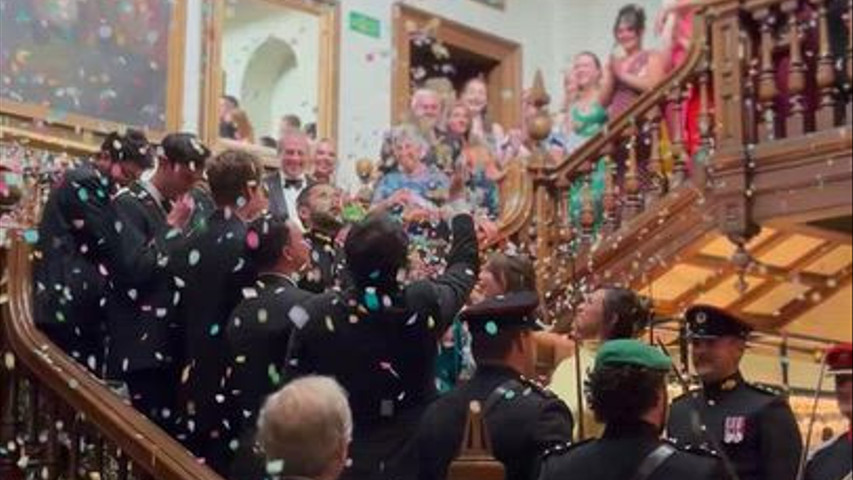 Indoor confetti celebrations 