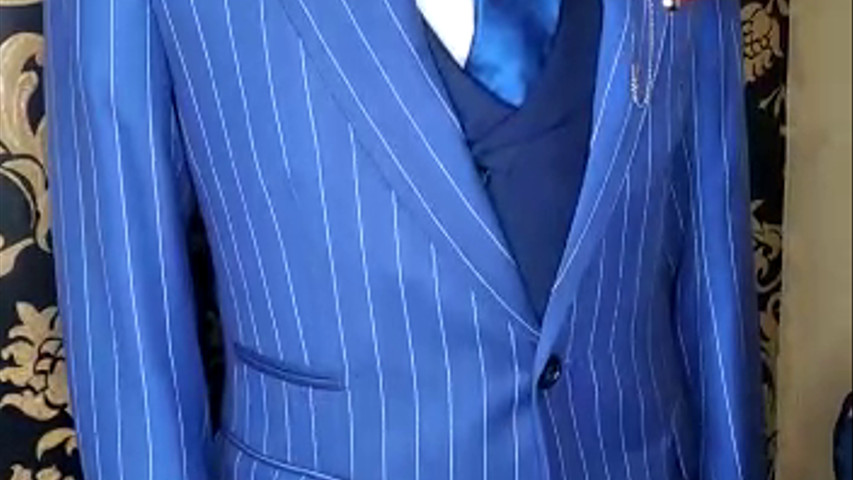 Pinstripe blue 3piece suit