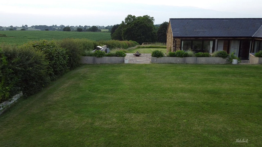 Courtyard lawn and terrace for your drinks reception