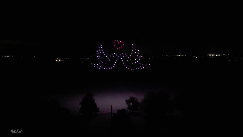 Personalised Wedding Drone Show | Carly & Craig's Initials in the Sky
