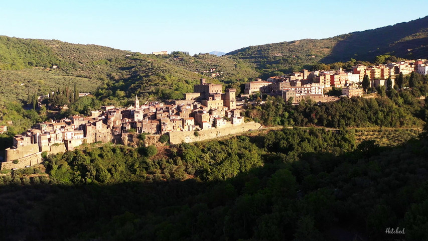 Castello brancaccio outdoor areal drone video