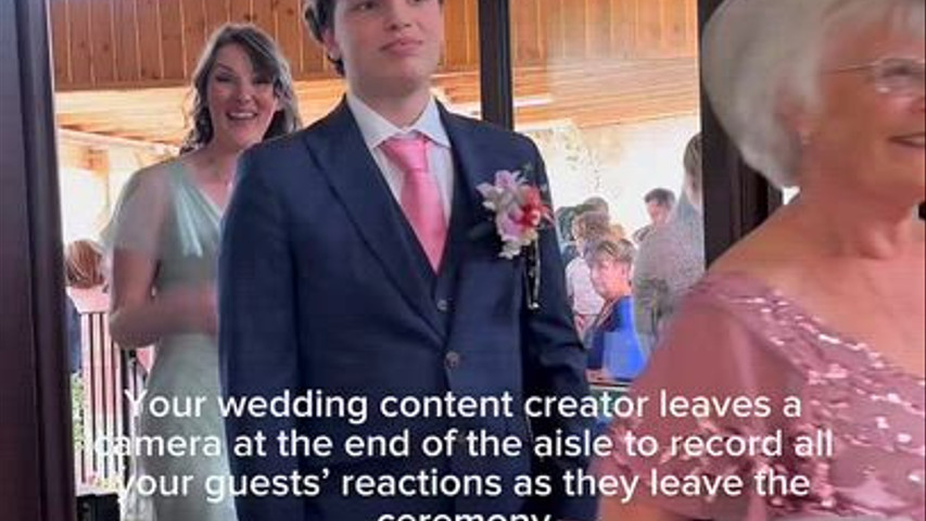 Happy wedding guests! 