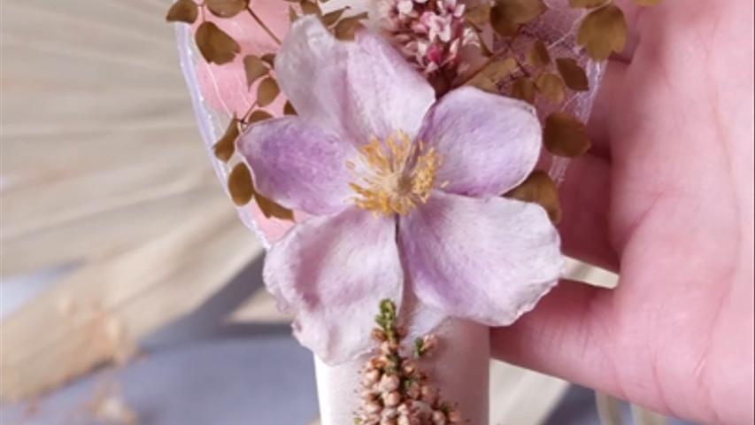 Embroidered Dried Flower Headband