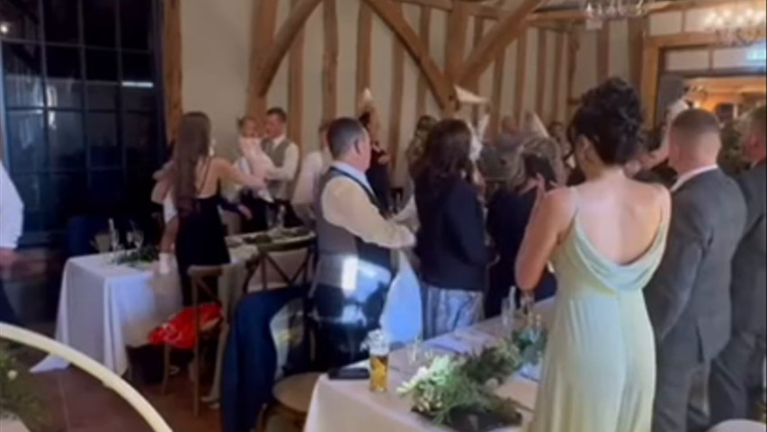 Napkins in the air! 