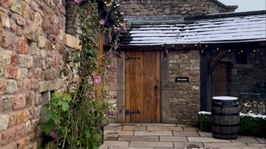 Snowy courtyard in November