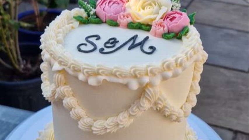 Vintage style with buttercream florals