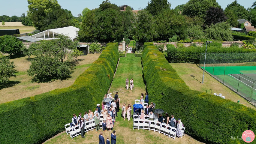 Wedding Walk Down The Isle Drone Shot