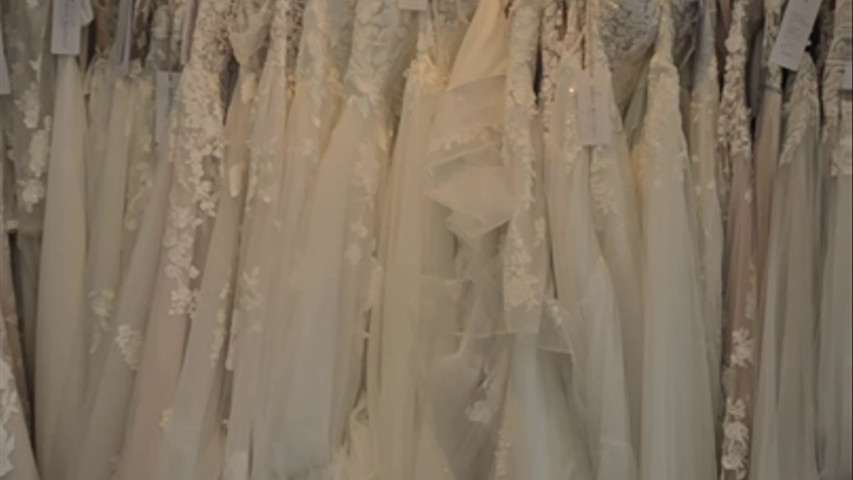 Open plan bridal boutique.  