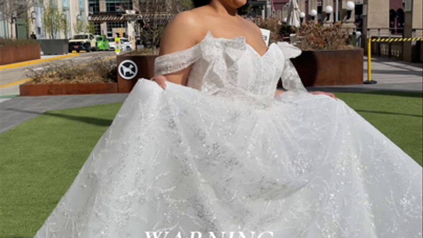 Plus Size Ballgown off the shoulder Wedding Dress 