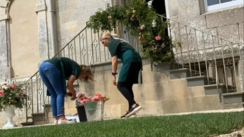 Floral staircase installations 